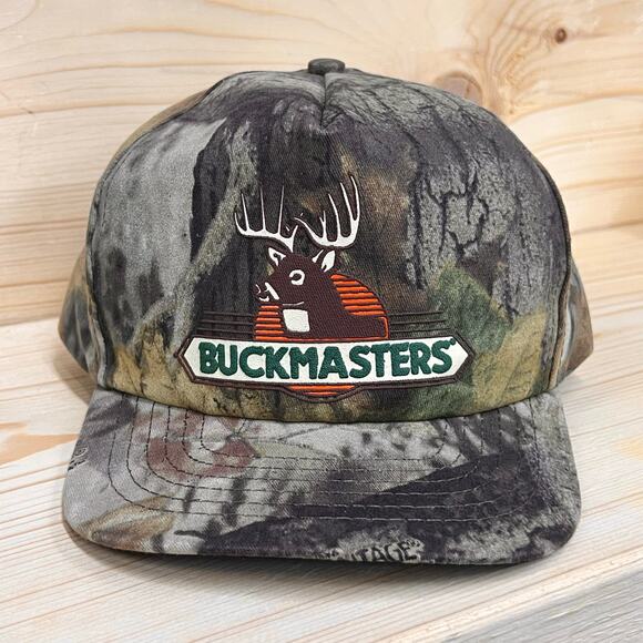 Vintage Buckmasters RealTree Camo Snapback Trucker Hat Deer Buck Hunting USA - Picture 9 of 13